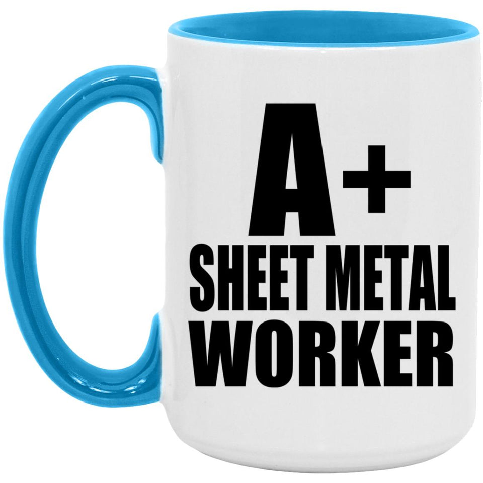 A+ Sheet Metal Worker - 15oz Accent Mug Blue