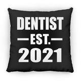 Dentist Established EST. 2021 - Throw Pillow Black