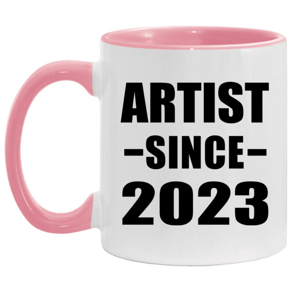 Artist Since 2023 - 11oz Accent Mug Pink