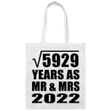 77th Anniversary Square Root of 5929 Years As Mr & Mrs 2022 - Tote Bag White