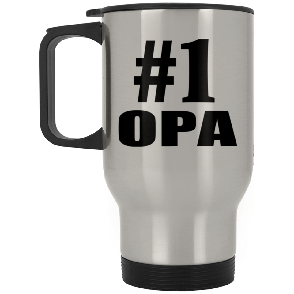 Number One #1 Opa - Silver Travel Mug