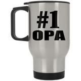 Number One #1 Opa - Silver Travel Mug