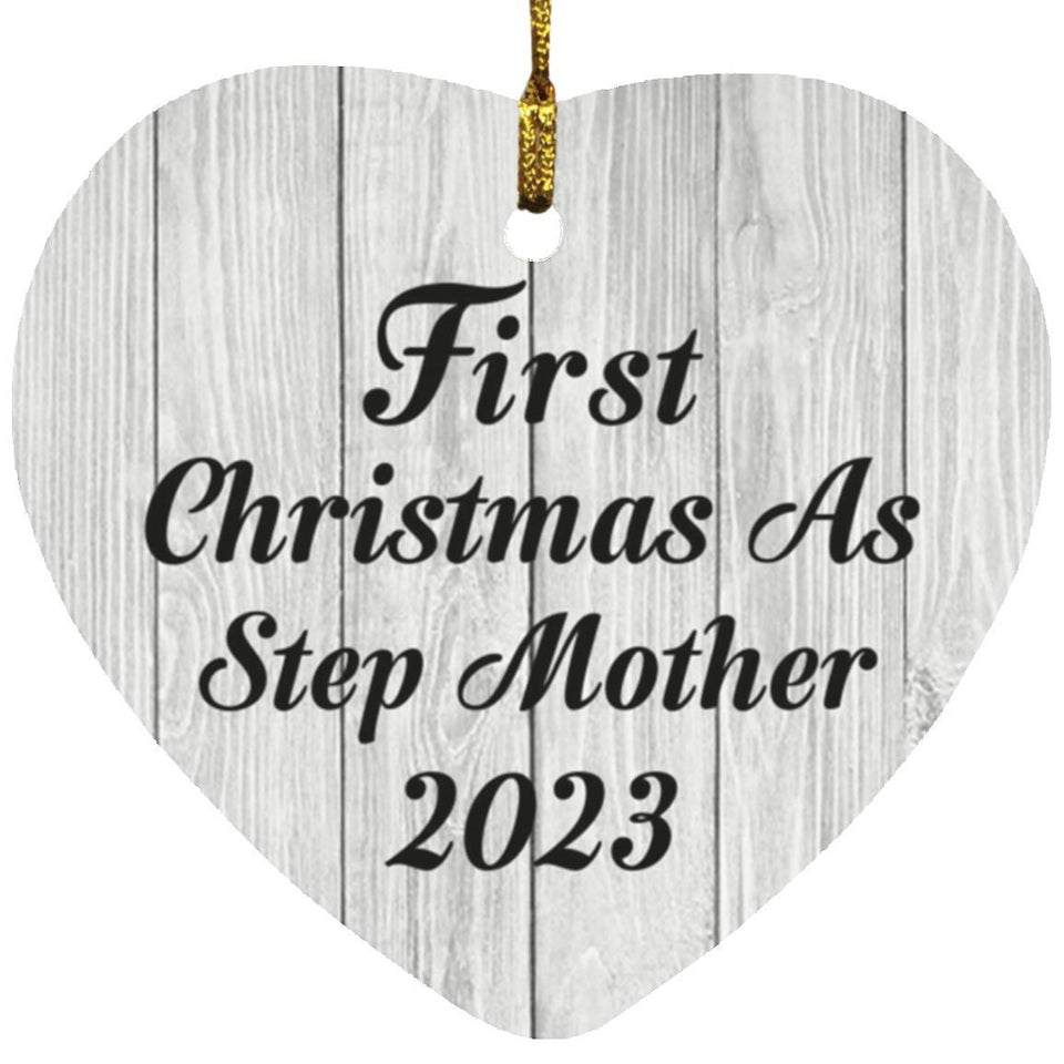 First Christmas As Step Mother 2023 - Heart Ornament F