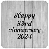 Happy 33rd Anniversary 2024 - Drink Coaster F