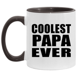 Coolest Papa (Grandpa) Ever - 11oz Accent Mug Black