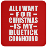 All I Want For Christmas Is My Bluetick Coonhound - Coaster
