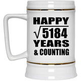 Happy 72nd Anniversary Square Root of 5184 Years & Counting - Beer Stein