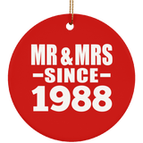 36th Anniversary Mr & Mrs Since 1988 - Circle Ornament