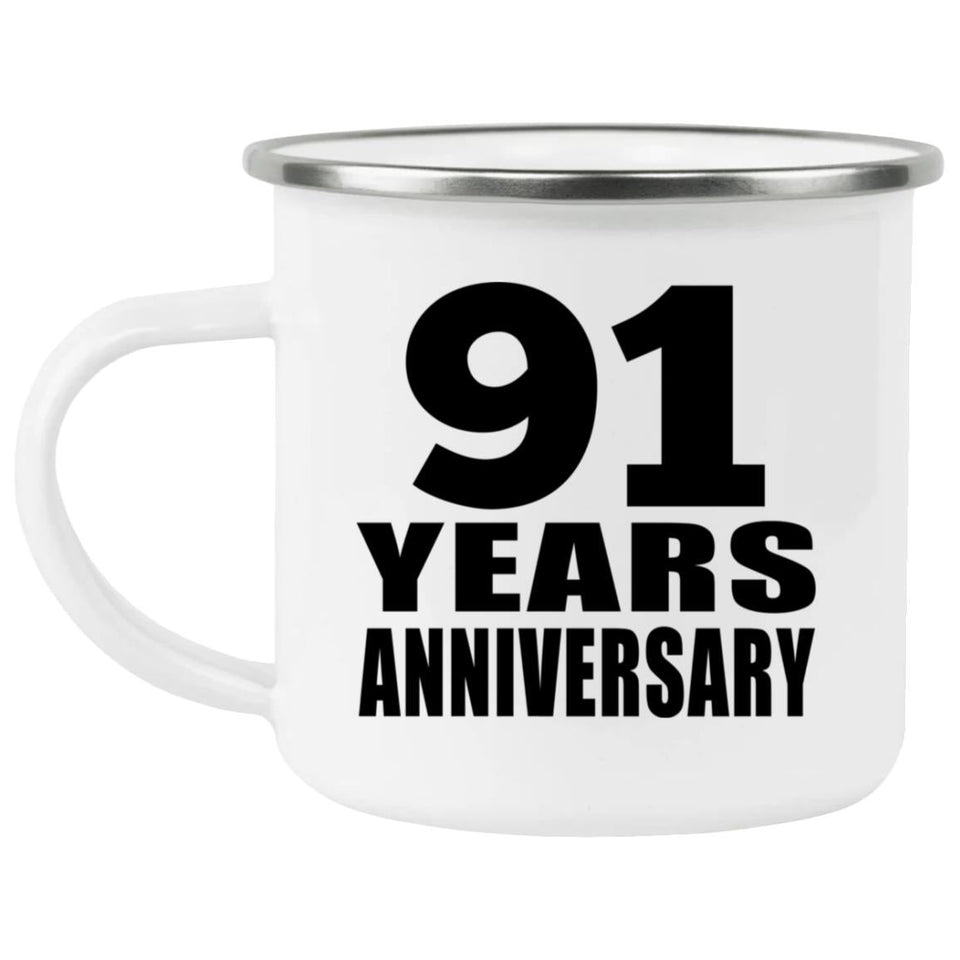 91st Anniversary 91 Years - 12oz Camping Mug