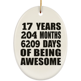 17th Birthday 17 Years 204 Months 6209 Days Of Awesome - Oval Ornament
