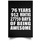 76th Birthday 76 Years 912 Months 27759 Days Of Awesome - Poster Portrait