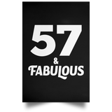57th Birthday 57 & Fabulous - Poster Portrait