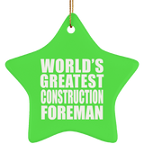 World's Greatest Construction Foreman - Star Ornament