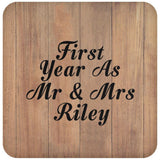 First Year As Mr & Mrs Riley - Drink Coaster C