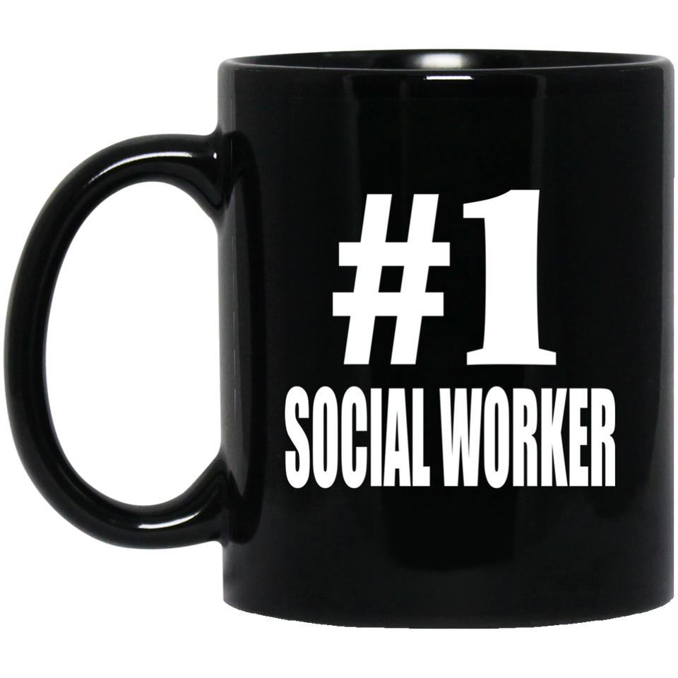 Number One #1 Social Worker - 11 Oz Coffee Mug Black