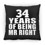 34th Anniversary 34 Years Of Being Mr Right - Throw Pillow Black
