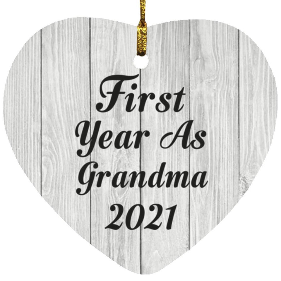 First Year As Grandma 2021 - Heart Ornament F