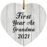 First Year As Grandma 2021 - Heart Ornament F