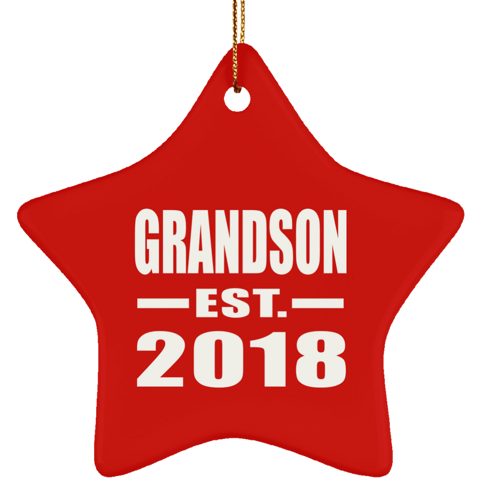 Grandson Established EST. 2018 - Star Ornament