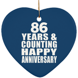Happy 86th Anniversary 86 Years & Counting - Heart Ornament