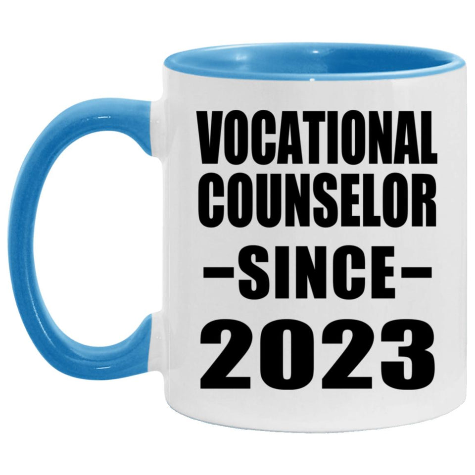 Vocational Counselor Since 2023 - 11oz Accent Mug Blue