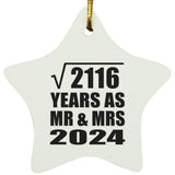 46th Anniversary Square Root of 2116 Years As Mr & Mrs 2024 - Star Ornament