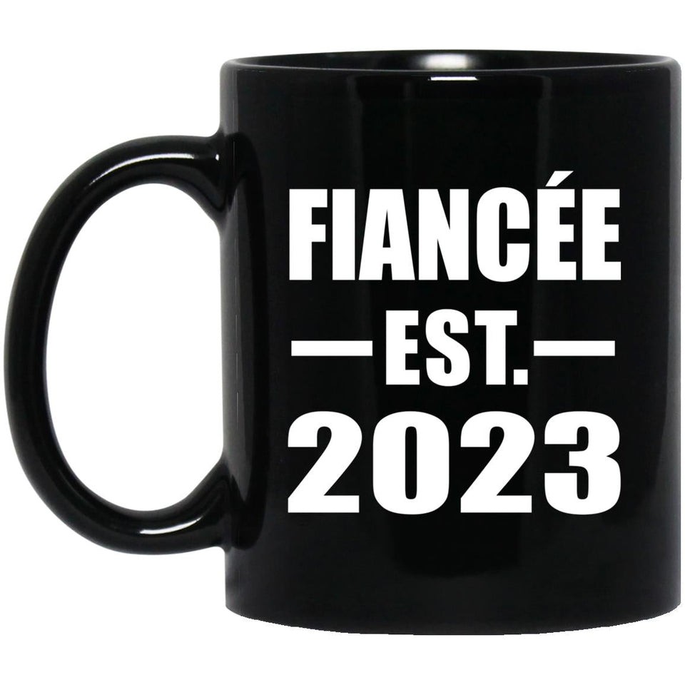 Fiancee Established EST. 2023 - 11oz Coffee Mug Black