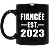 Fiancee Established EST. 2023 - 11oz Coffee Mug Black