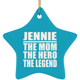 Jennie The Mom The Hero The Legend - Star Ornament