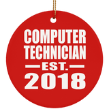 Computer Technician Established EST. 2018 - Circle Ornament