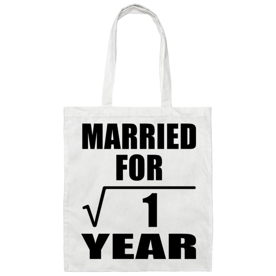 1st Anniversary Married For Square Root of 1 Year - Tote Bag White