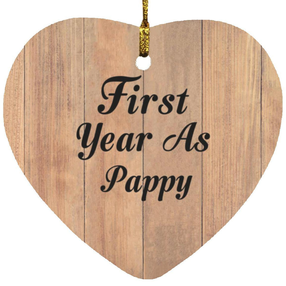 First Year As Pappy - Heart Ornament C