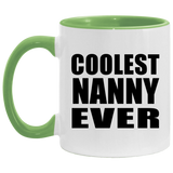 Coolest Nanny Ever - 11oz Accent Mug Green