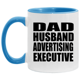 Dad Husband Advertising Executive - 11oz Accent Mug Blue