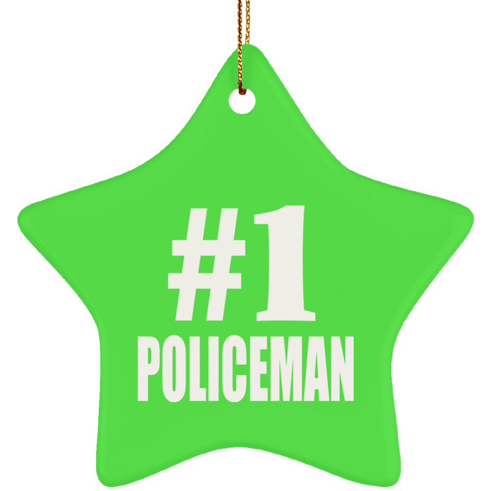 Number One #1 Policeman - Star Ornament