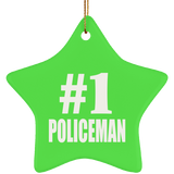 Number One #1 Policeman - Star Ornament