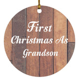 First Christmas As Grandson - Circle Ornament E