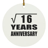 4th Anniversary Square Root of 16 Years Anniversary - Circle Ornament