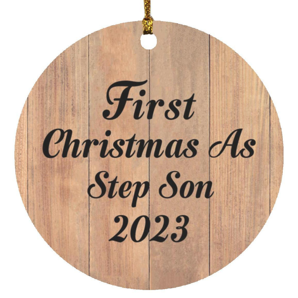 First Christmas As Step Son 2023 - Circle Ornament C