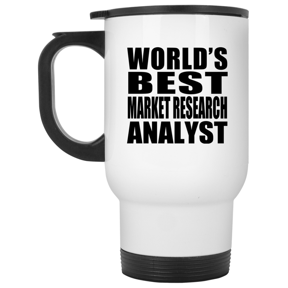 World's Best Market Research Analyst - White Travel Mug