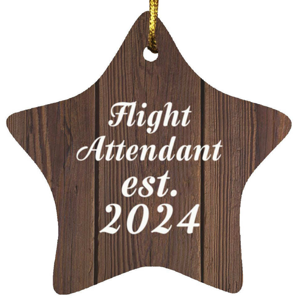Flight Attendant Established Est. 2024 - Star Ornament D