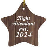 Flight Attendant Established Est. 2024 - Star Ornament D