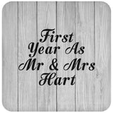 First Year As Mr & Mrs Hart - Drink Coaster F