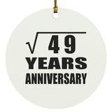 7th Anniversary Square Root of 49 Years Anniversary - Circle Ornament
