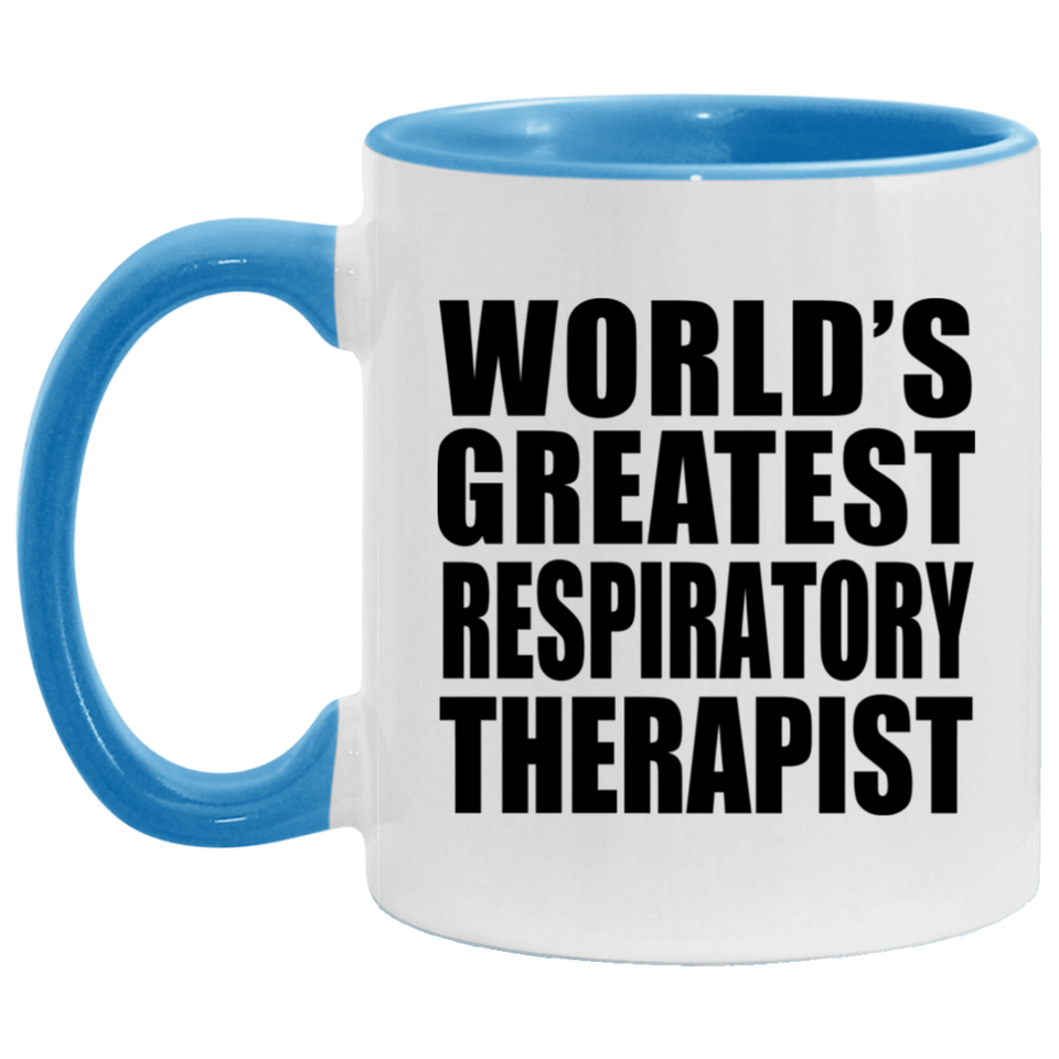 World's Greatest Respiratory Therapist - 11oz Accent Mug Blue