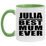 Julia Best Mum Ever - 11oz Accent Mug Green