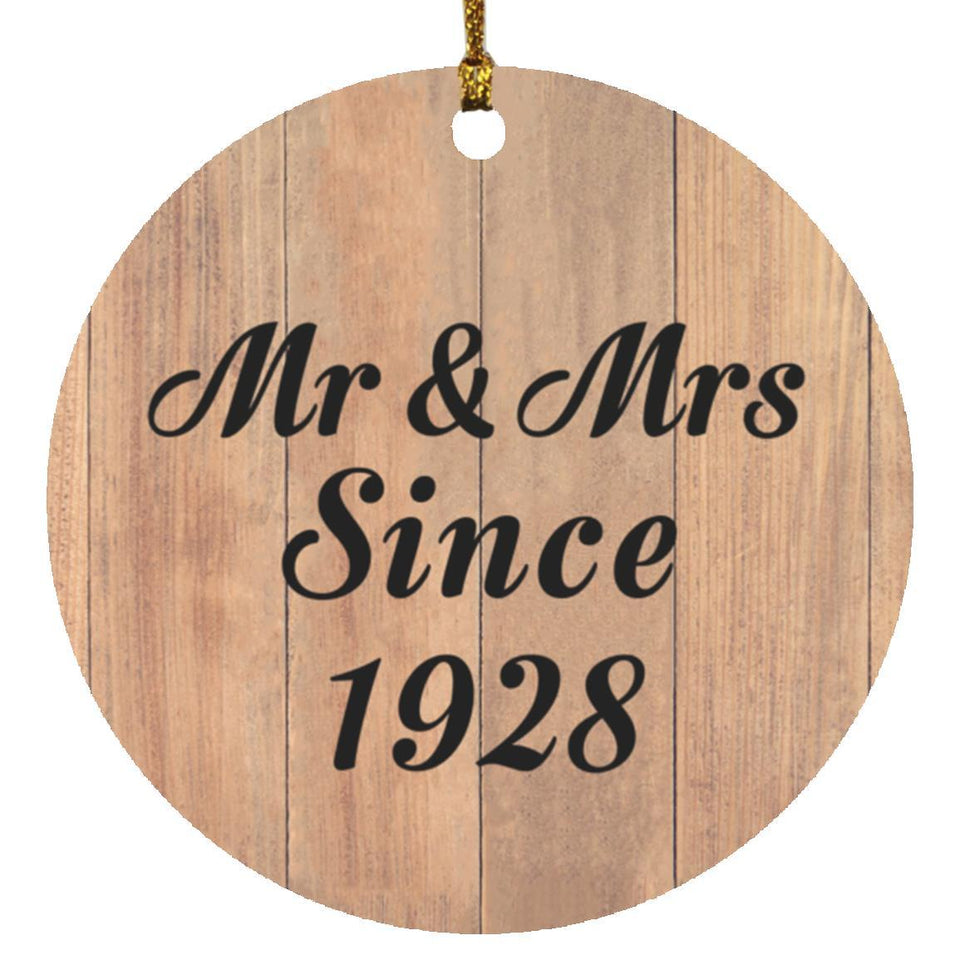 96th Anniversary Mr & Mrs Since 1928 - Circle Ornament C