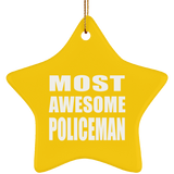 Most Awesome Policeman - Star Ornament
