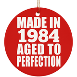 40th Birthday Made In 1984 Aged to Perfection - Circle Ornament