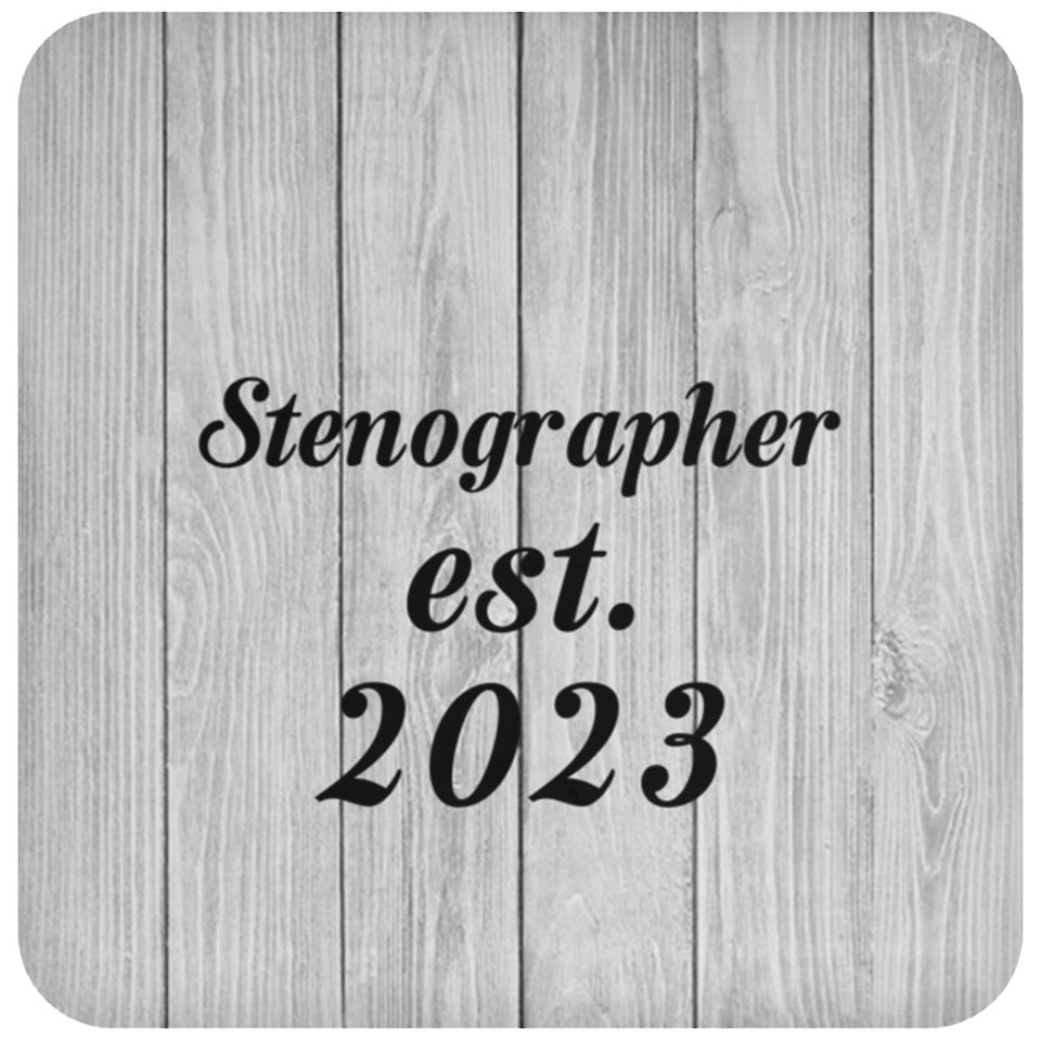 Stenographer Established Est. 2023 - Drink Coaster F